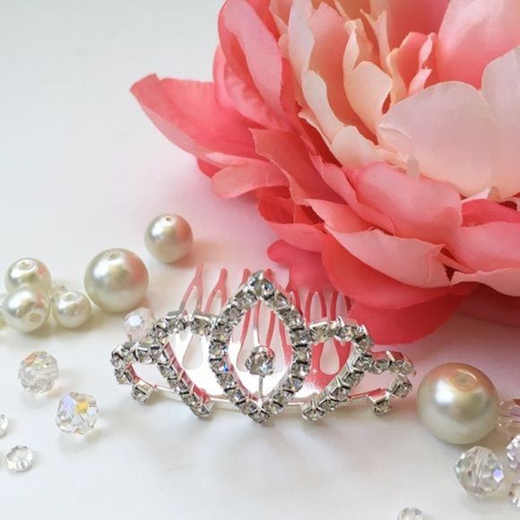Princess For a Day Mini Bejeweled Tiara Hair Comb - Picture 1 of 1